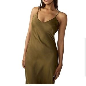 Sanctuary Women’s Fatigue Adjustable Spaghetti Strap Midi Slip Dress size L